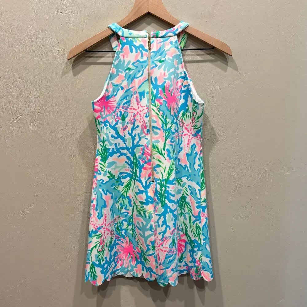 Lilly Pulitzer Girls Sophelia Shift Dress in Multi Coral Bay - Size: 12